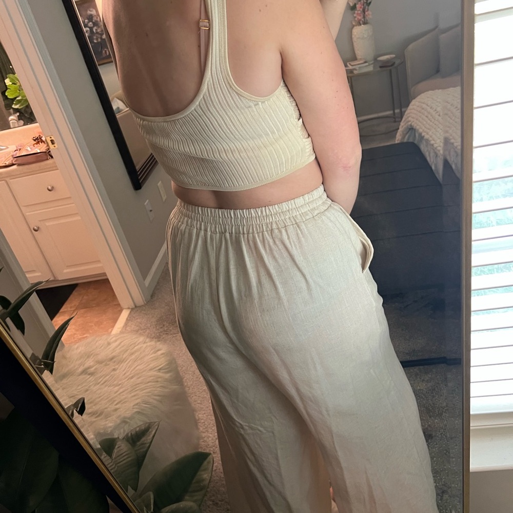 Significant Other Cream Ribbed Wrap Top - Picture 3 of 9